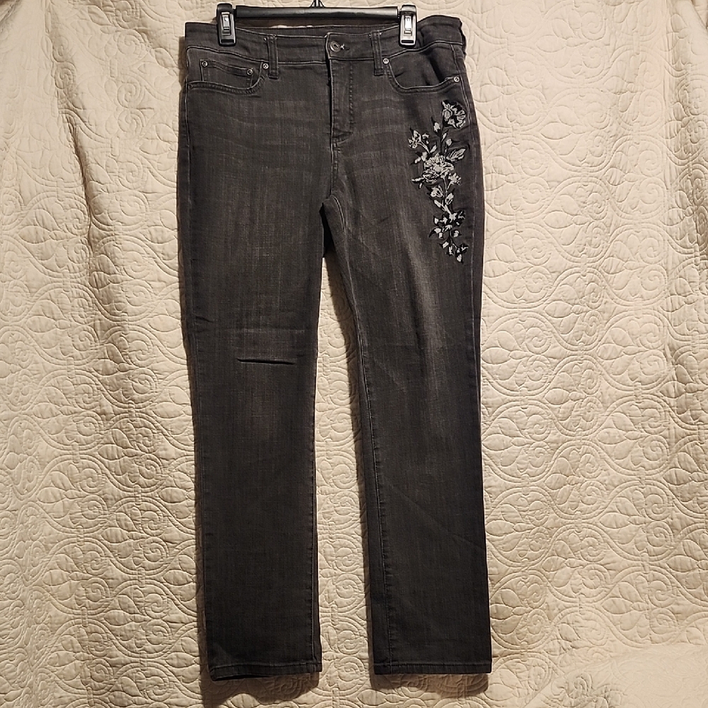 St. John's Bay Women's Dark Gray Straight Leg Jeans